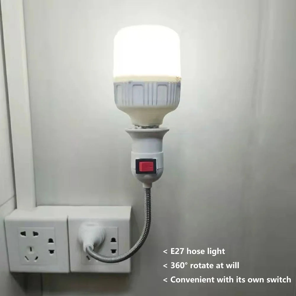 EU/UK/US Plug E27 Lamp Base Wall Flexible Holder Light Socket Converter Bases On/Off Book Light Adapter Plug Switch Oasis Select