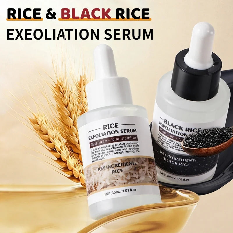 2PCS travel suit black rice combination suit, physical exfoliating essence, cleaning Skin pores contain oil Oasis Select