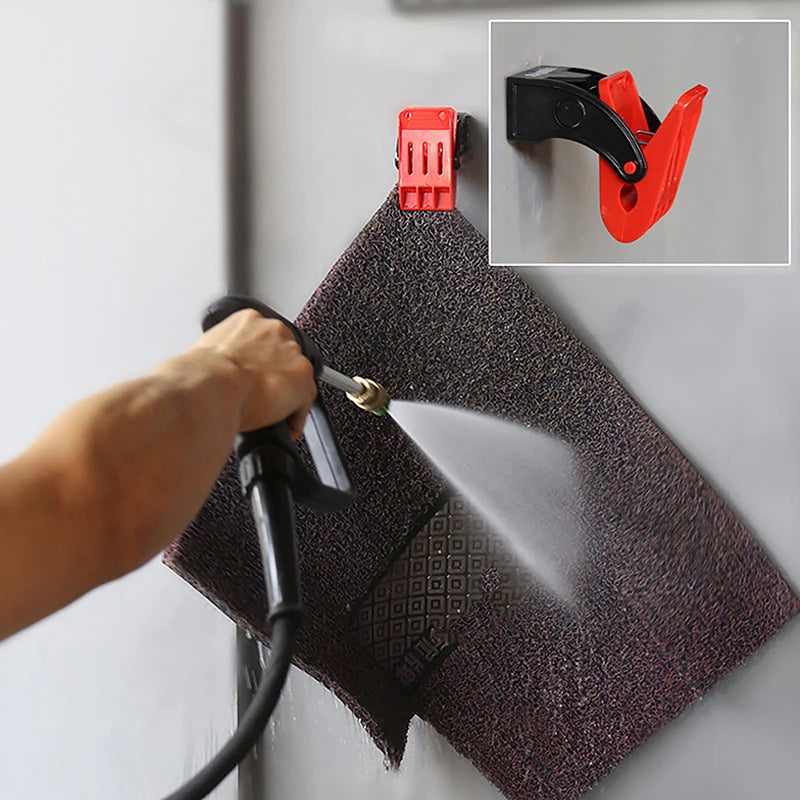 1Pc Car Cleaning Floor Mat Cleaning Hooks Carpet Wash Clamp Multifunctional Mat Clip Tools Auto Carpet Wash Clamp Accessories Oasis Select Black