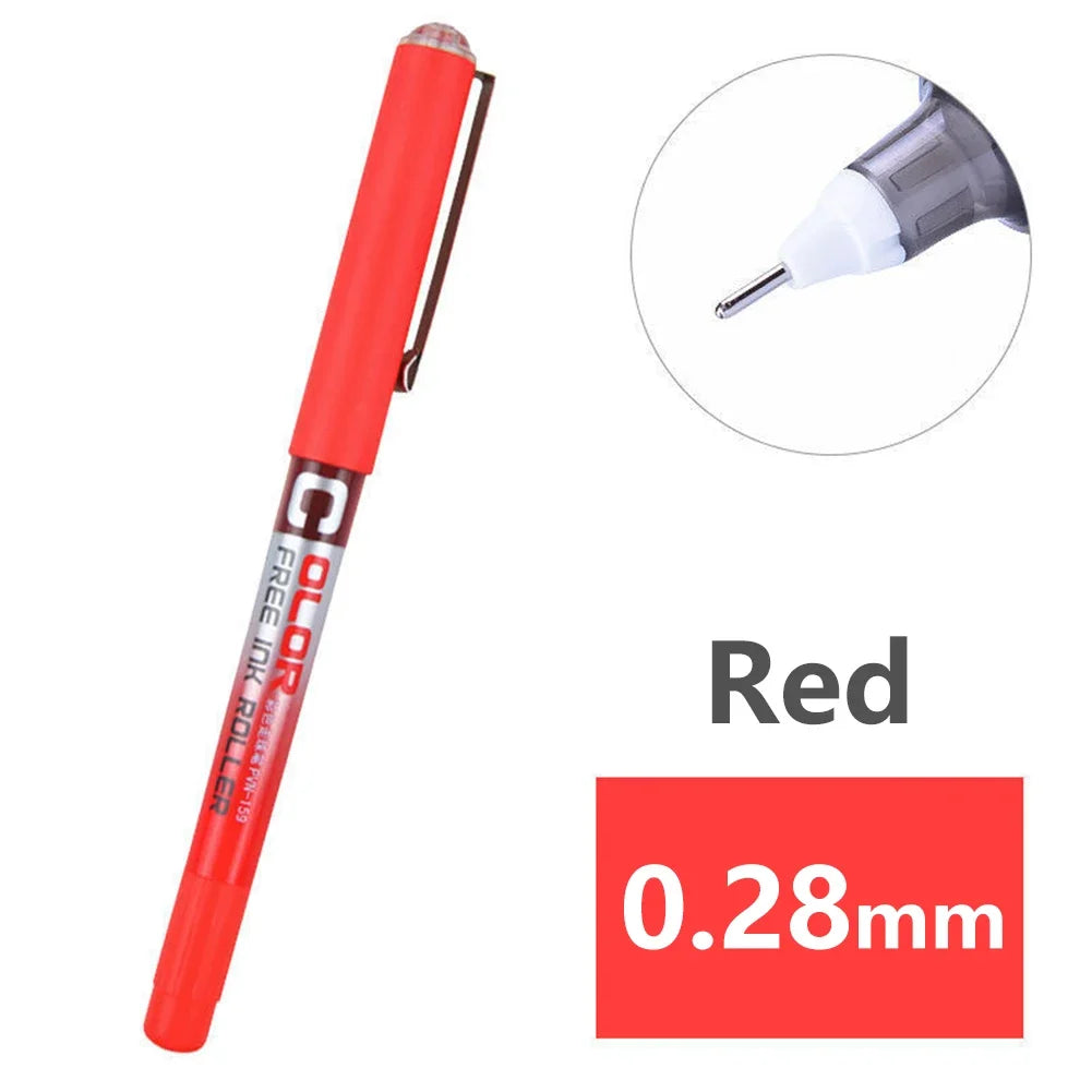 Fine Nib Gel Pen Student School Office Stationery 0.28mm/0.38m/0.5mm Fine Nib Gel Pen Big Ink Capacity Ballpoint Pen Drawing Pen Oasis Select 0.28mm Red