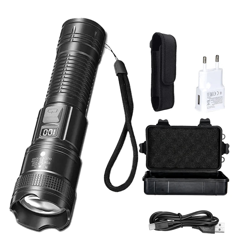 Ultra Bright Zoomable LED Tactical Flashlight | USB Rechargeable