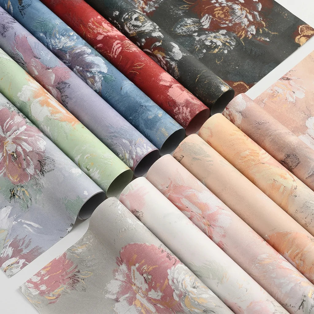 60cm*52cm Oil Painting Wrapper Paper New Dream Back Garden Thickened Waterproof Paper Flower Shop Materials Oasis Select
