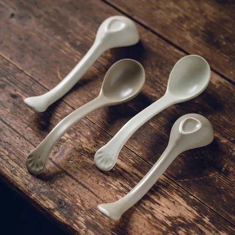 Jingdezhen Rustic Ceramic Household Soup Rice noodles Spoon Kitchen Tablewear Oasis Select