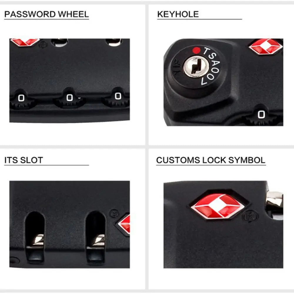 TSA 3 Digit Password Lock Suitcase Luggage Coded Lock Steel Wire Security Lock Cupboard Cabinet Locker Padlock Travel Bag Lock Oasis Select