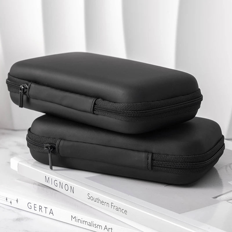 Artificial Leather Earphone Charger Case Data Cable U Disk Organizer Portable Mini 3C Hard Shell Digital Gadgets Storage Bag Oasis Select