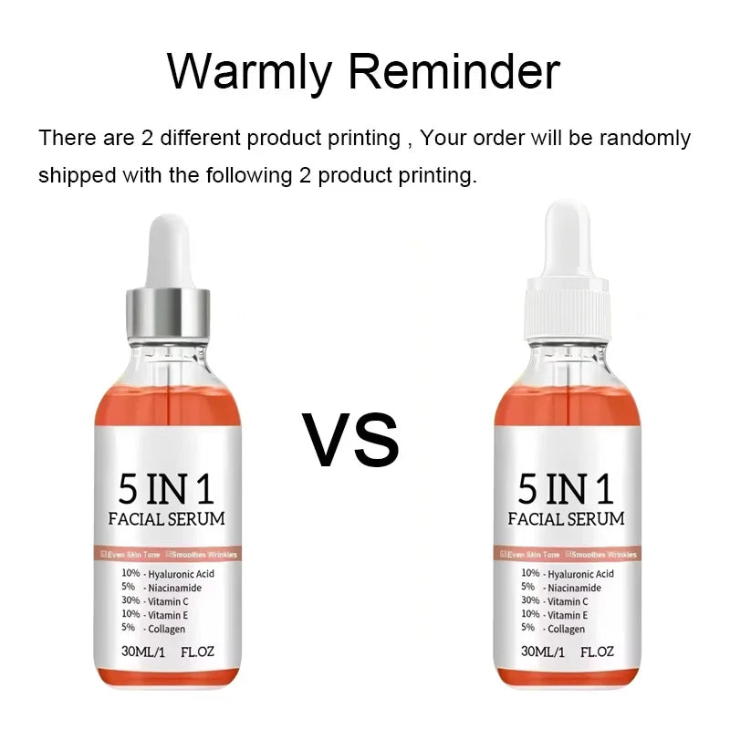 5-in-1 Vitamin C Face Serum – Niacinamide & Hyaluronic Acid
