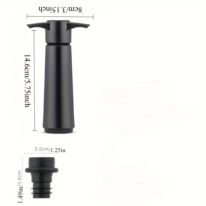 Stainless Steel Red Wine Vacuum Pump, Black Plastic Pump, Silicone Plug, Vacuum Red Wine Plug abridor de vinho Oasis Select