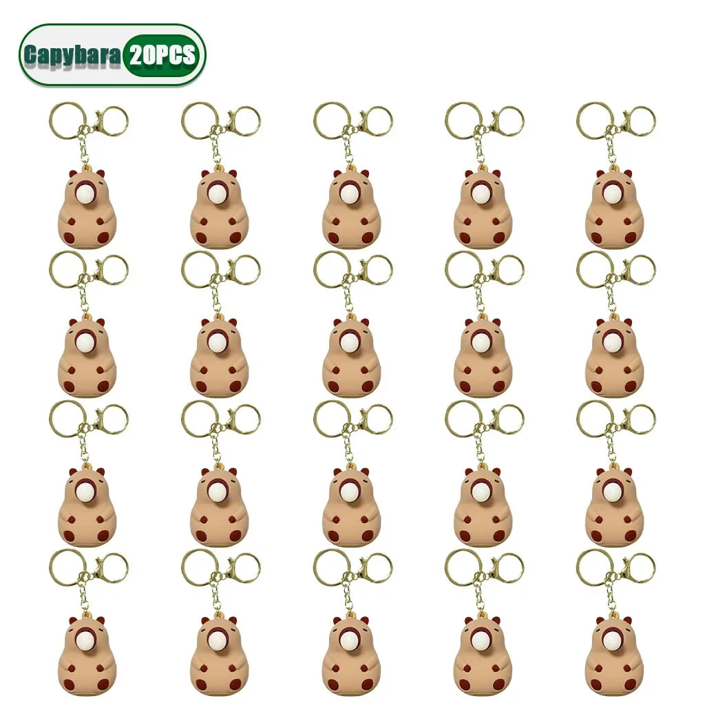 Capybara Squeeze Bubble Keychain – Cute Bag & Car Charm Gift