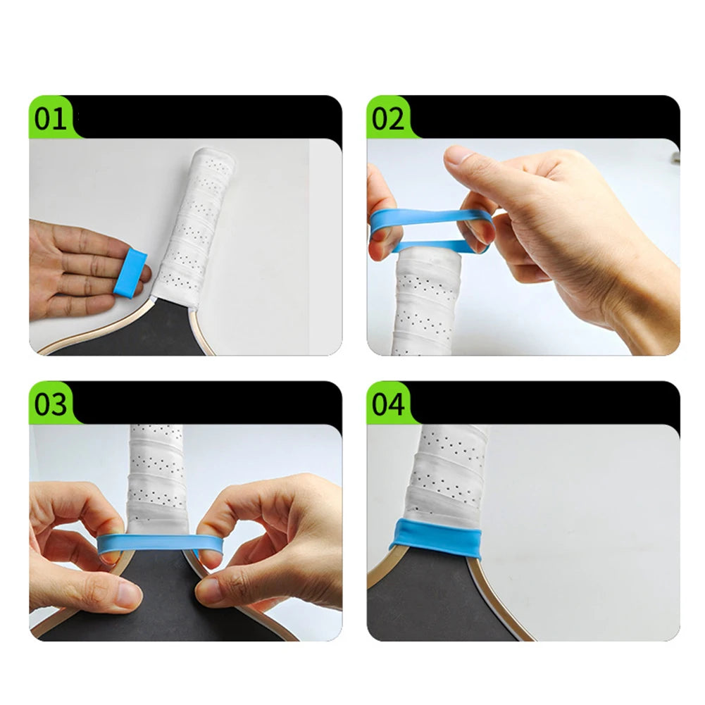 9pcs Pickleball Paddle Racket Grip Bands Tennis Racquet Secures Anti-slip Silicone Overgrip Rings Comfort Grip Straps Oasis Select