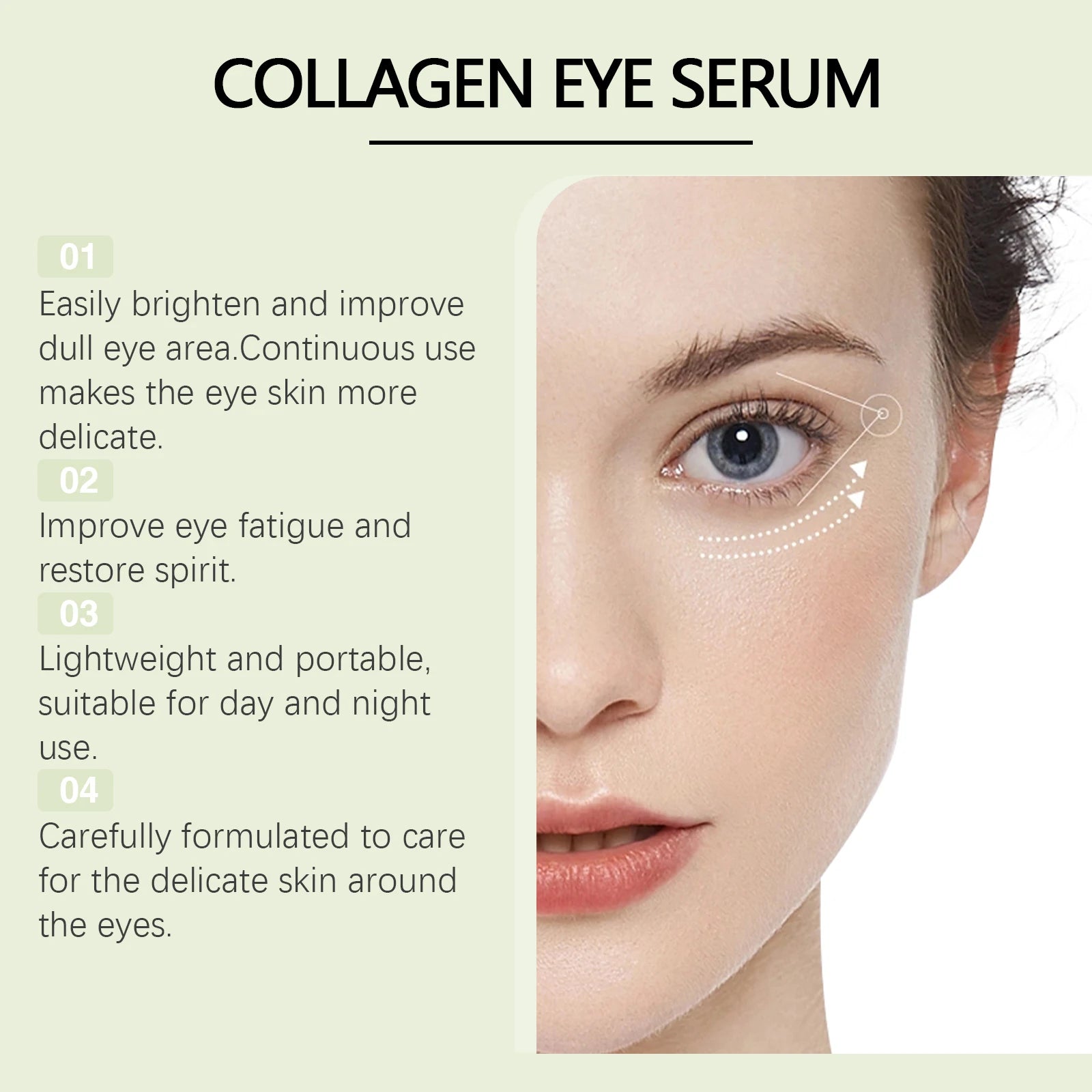 Collagen Eye Serum Cream Anti Dark Circles Eye Bags Eyes Puffy Repair Brightening Tighten Lifting Moisturizing Under Eye Roller Oasis Select
