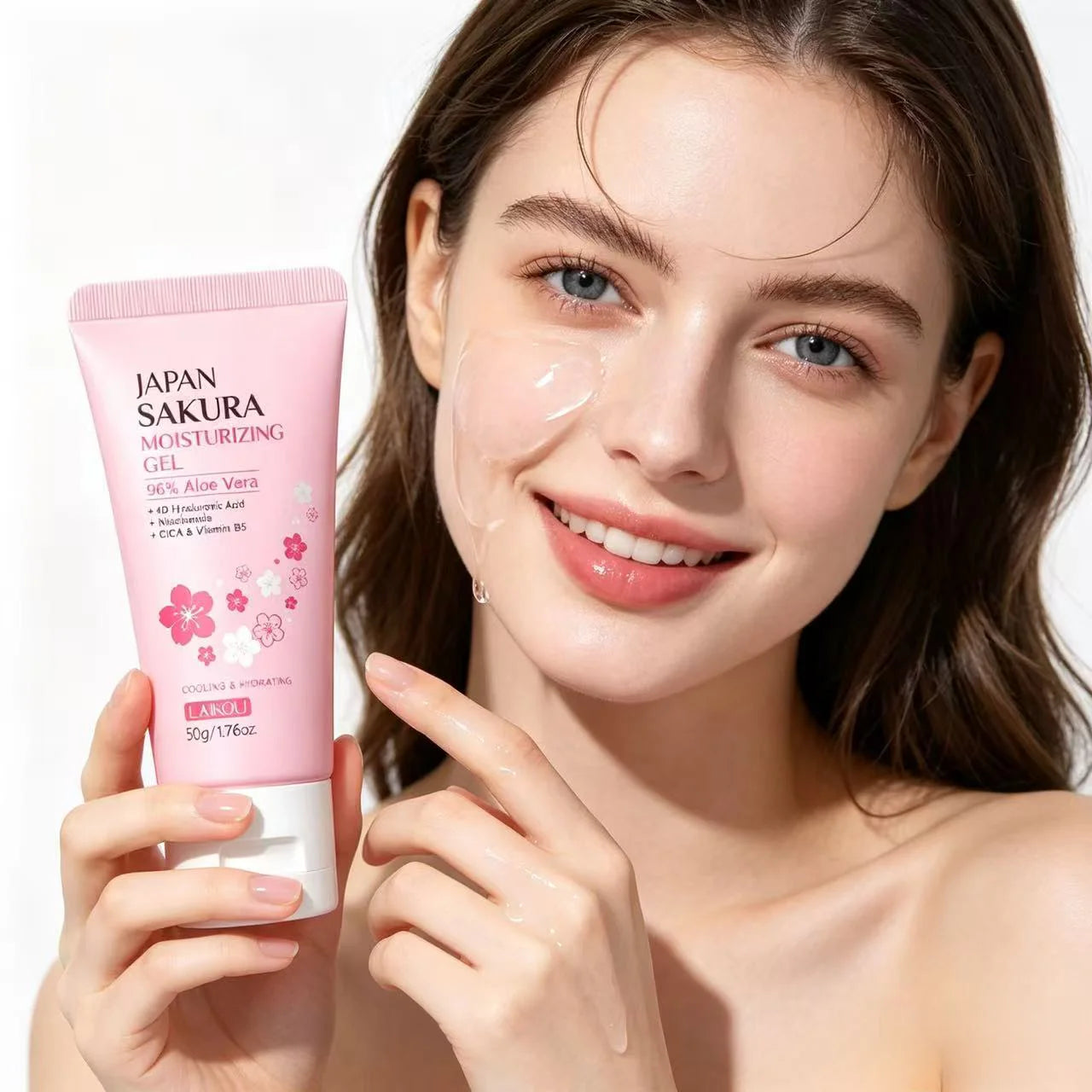 LAIKOU Sakura Gel Cream – Hyaluronic Acid, Niacinamide & CICA Facial Gel Cream Oasis Select
