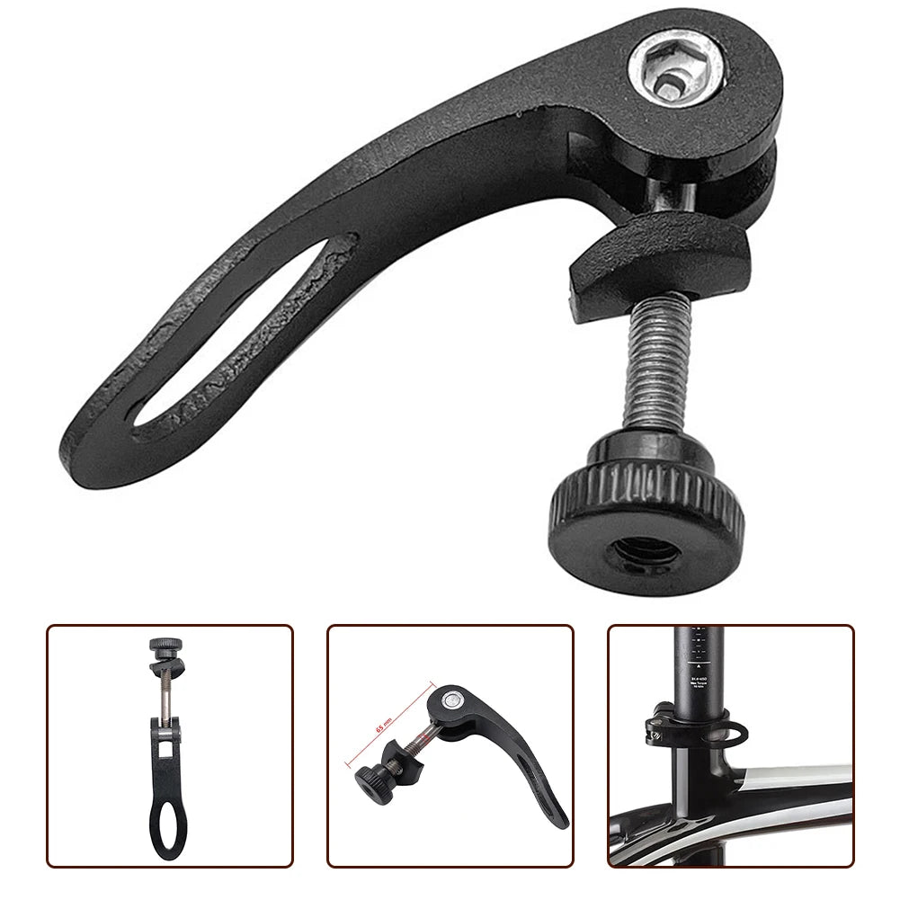 Bike Seatpost Clamp Quick Release Lever Easy Seat Height Adjustment Standard Size Fits Most Bikes Aluminum Alloy Material Oasis Select M5x45