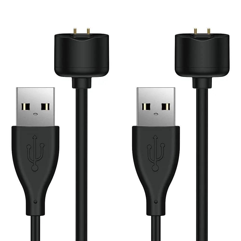 2-Pack USB Charger for Xiaomi Mi Band 5/6/7 & Amazfit Band 5 Smartwatch Charger Cable Oasis Select black