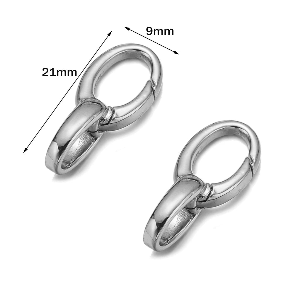 2pcs 14K18K Gold Filled Oval Clasp Spring Claps Connector Carabiner Keychain for DIY Jewelry Finding Necklace Bracelet Making Oasis Select