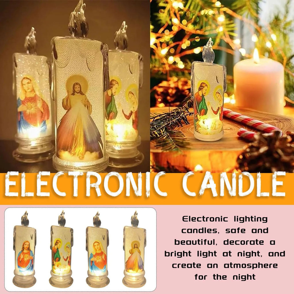 LED Flameless Devotional Prayer Candle – Religious Decor Flameless LED Candle Oasis Select