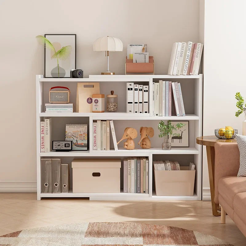 Multi-functional Household Goods Simple Bookshelf Retractable Shelf Small Storage Cabinet Lattice Cabinet Floor Bookcase Oasis Select