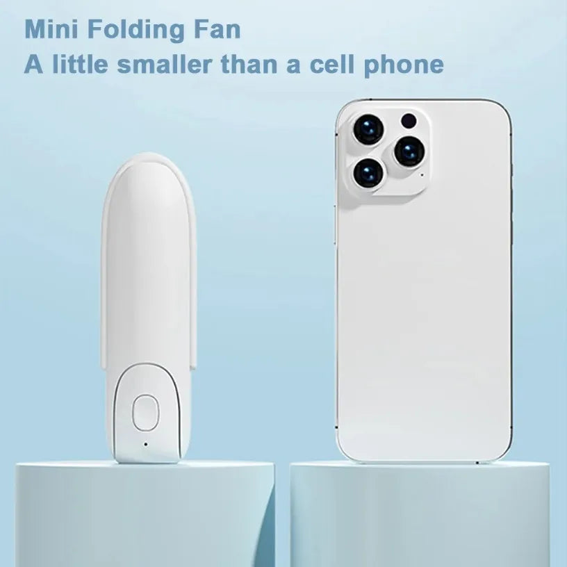 Portable Handheld Fan With Power Bank 48H Battery Life Run While Charging 180° Foldable Soft Blades Pocket Travel Fan Oasis Select