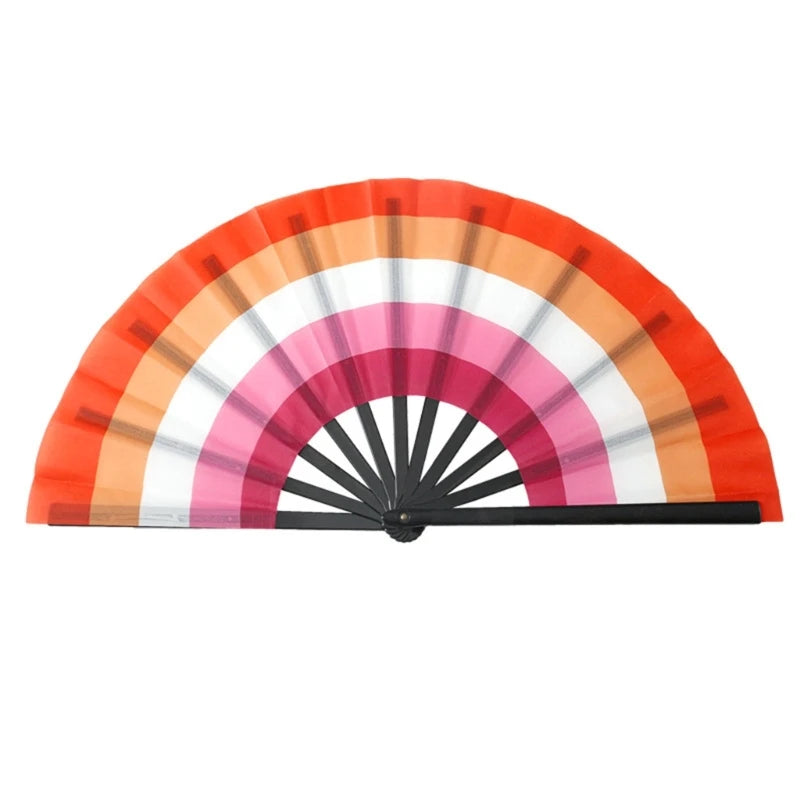 Rainbows Folding Fan Colourful Fan LGBTs Gay Pride Party Summer Cooling Fan Music Festival Women Men Props Lightweight Oasis Select Rainbow 1