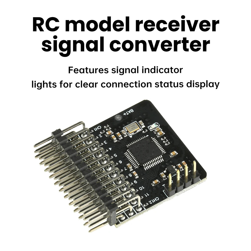 CRSF ELRS 12 Channel PWM Adapter Board with 12 PWM Outputs BEC 5V Power Supply for RC Models Oasis Select