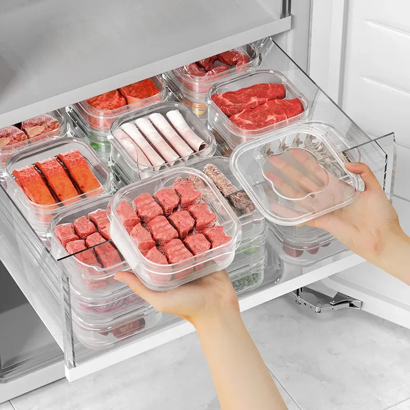 Food Fresh Box with Lid Refrigerator Storage Box Meat Vegetable Sealed Container Ginger Garlic Sub-Packed Boxes Kitchen Supplies Oasis Select