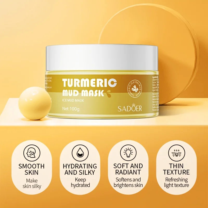 SADOER Turmeric & Ginger Mud Mask – Moisturizing Face Mask Mud Face Mask Oasis Select