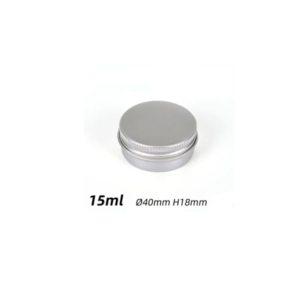 5ml-250ml Cosmetic Aluminum Cans Aluminum Boxes Silver Aluminum Tins Cans Screw Top Round Candle Spice Tins Cans Lid Containers Oasis Select 15ml