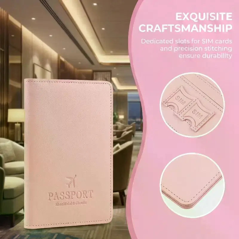 Cute Waterproof PU Leather Passport Holder Travel Credit Card Wallet for Men/Women - Waterproof Passport Cover Oasis Select
