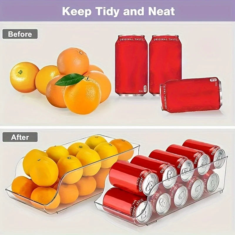Household Refrigerator Storage Box, Kitchen Refrigerator Large Capacity Stacked Storage Rack, Organizing Water, Snacks, and Cans Oasis Select