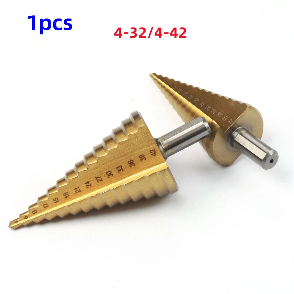 HSS Titanium Step Drill Bit 4-32/4-42mm – Wood & Metal HSS Step Drill Bit Oasis Select
