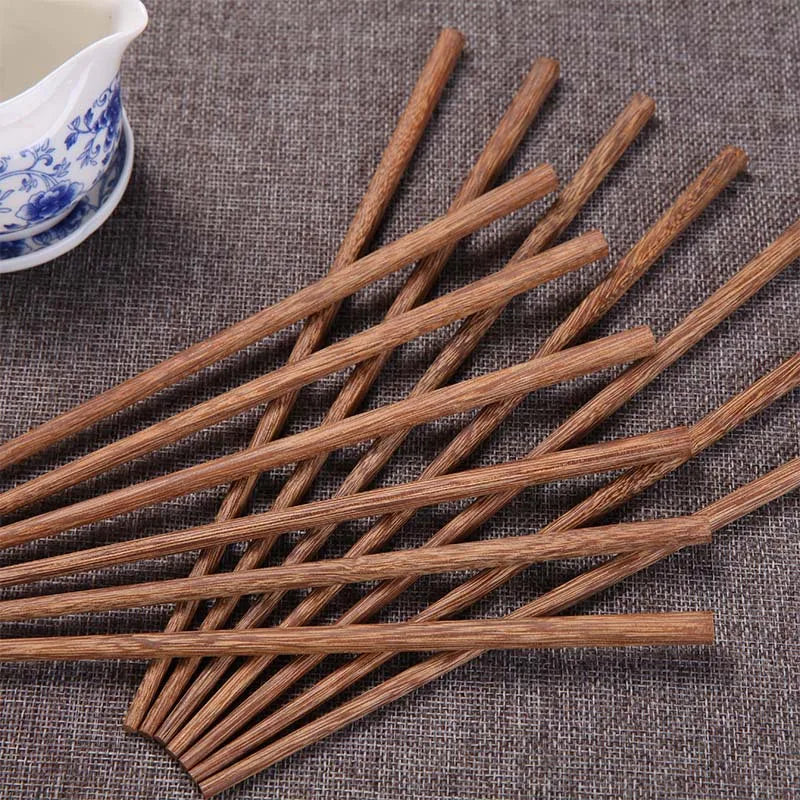 10 Pairs New Natural Rosewood Chopsticks Reusable Healthy Chinese Wooden Chop Sticks Sushi Food Stick Tableware Kitchen Utensils Oasis Select