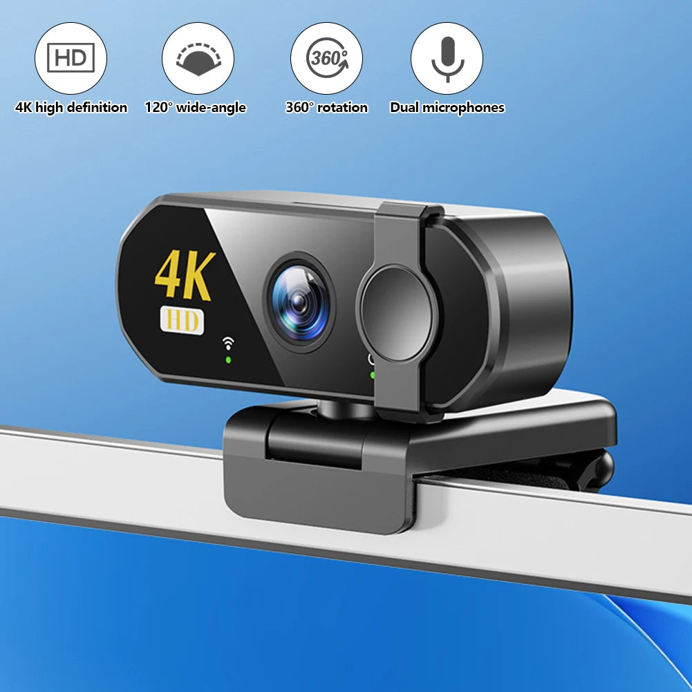 Fanmuran 4K USB Webcam – Auto-Focus, 120° Wide-Angle, Plug & Play