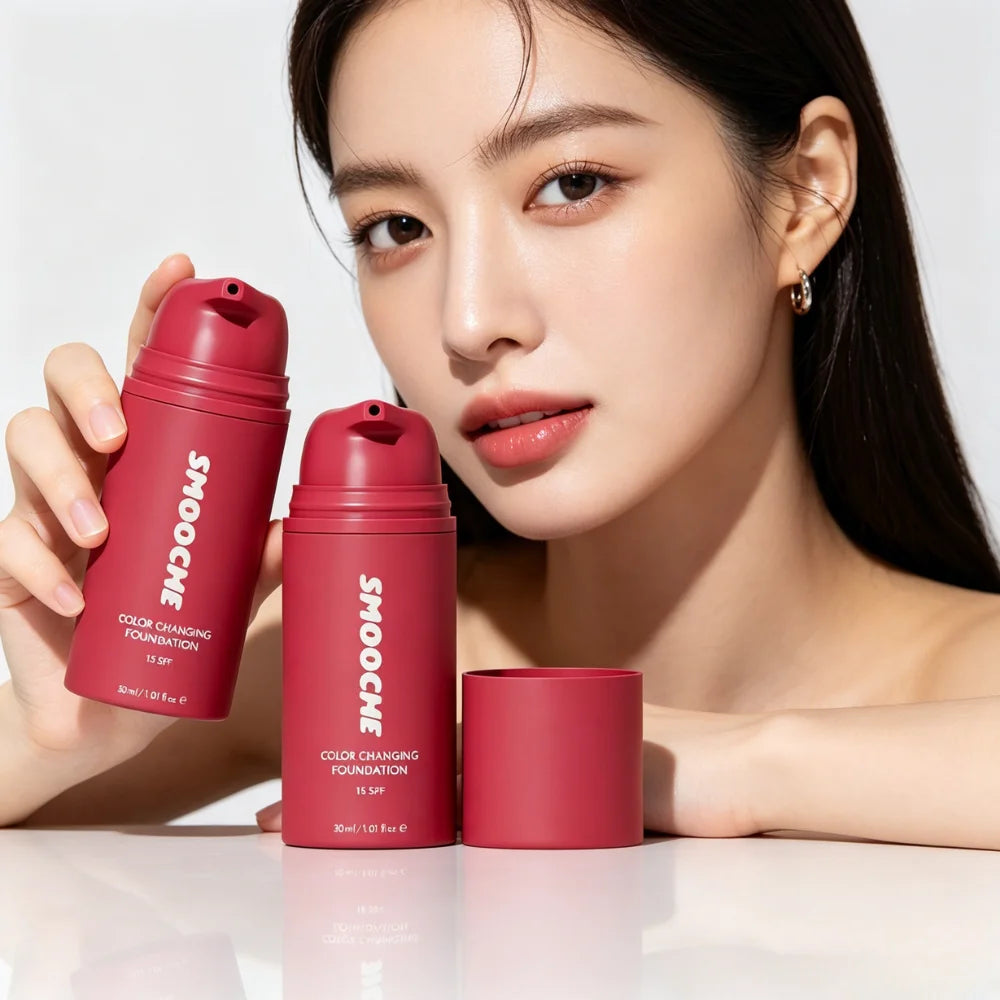 Color Changing Flawless Liquid Foundation Features Natural Glow Effect Lightweight Moisturizing And Brighten Skin As Makeup Base Oasis Select