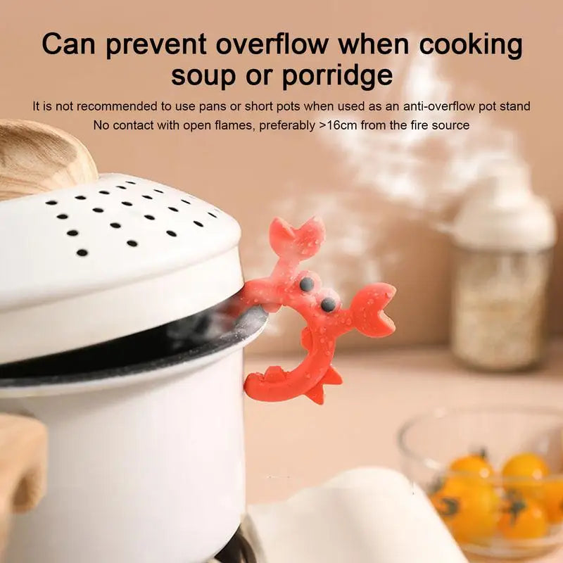 1pc Utensil Rest Crab Shaped Silicone Utensil Rest Countertop Ladle Holder Anti-Overflow Stove Top Spatula Holder Kitchen Gadget Oasis Select