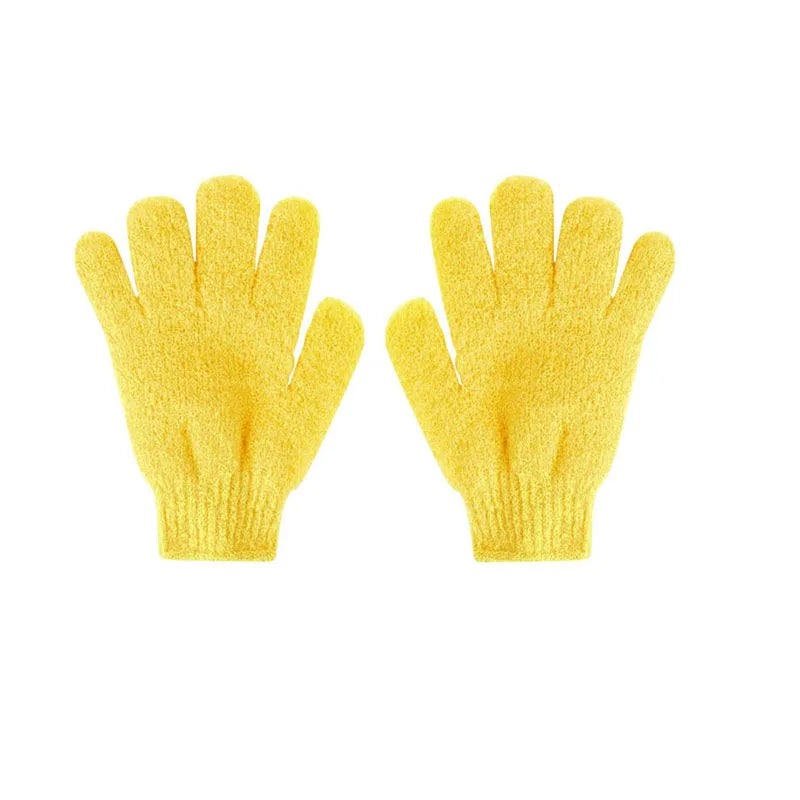 1/2/3pairs Exfoliating Bath Gloves Double Sided Bath Gloves For Beauty Spa Massage Skin Shower Scrubber Bathing Accessories Oasis Select 1pairs yellow