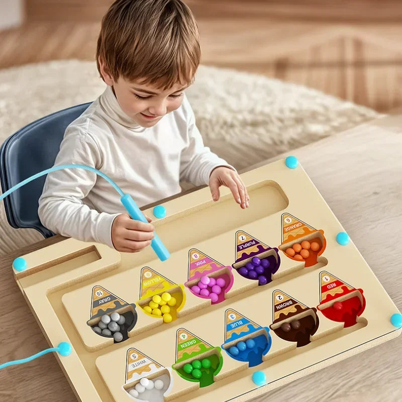 Magnetic digital bead magnetic maze toy for children's puzzle practice, attention and concentration training game for ages 2-6 Oasis Select