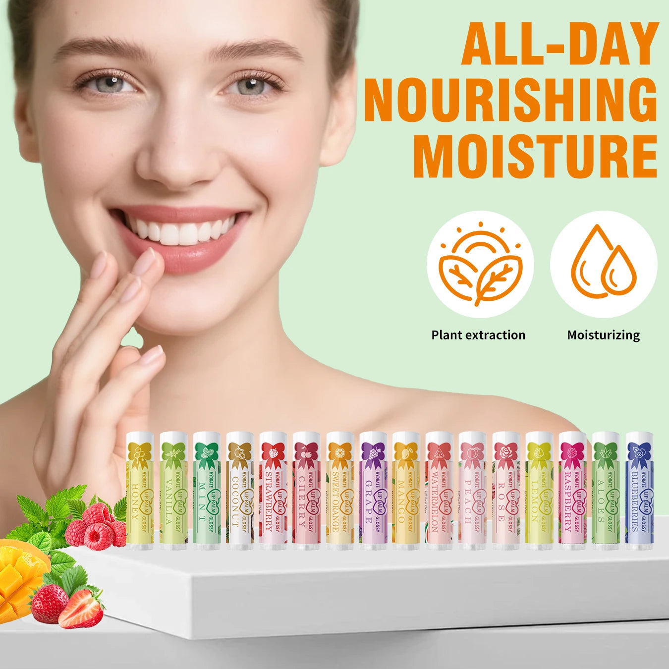 32 piece colored lipstick set -16 fragrance, natural finish, moisturizing lip care, lasting, suitable for all skin types Oasis Select