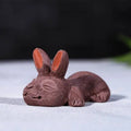 Purple Sand Tea Pet Rabbit Grooming Zodiac Cute Rabbit Pen Holder Sculpture Ornaments Tea Play Oasis Select 2