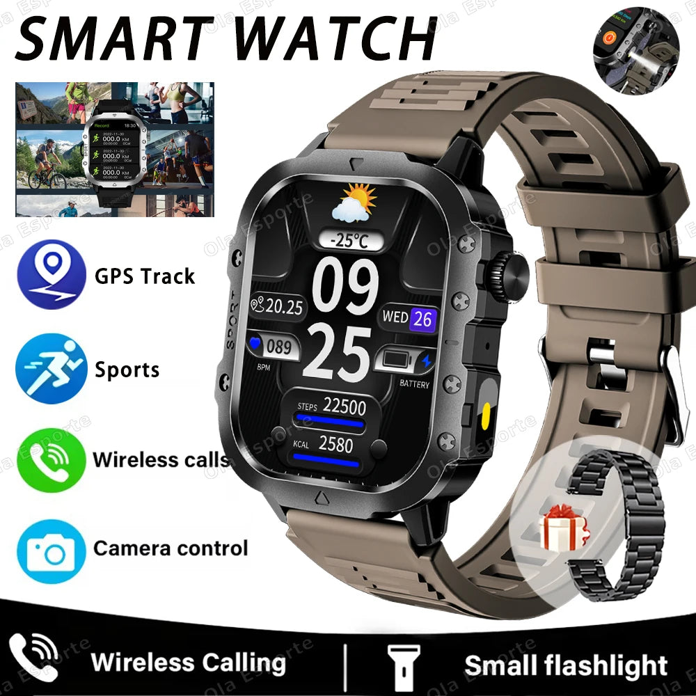 Ola Esporte 2.01" HD Smart Watch – Bluetooth & LED Flashlight