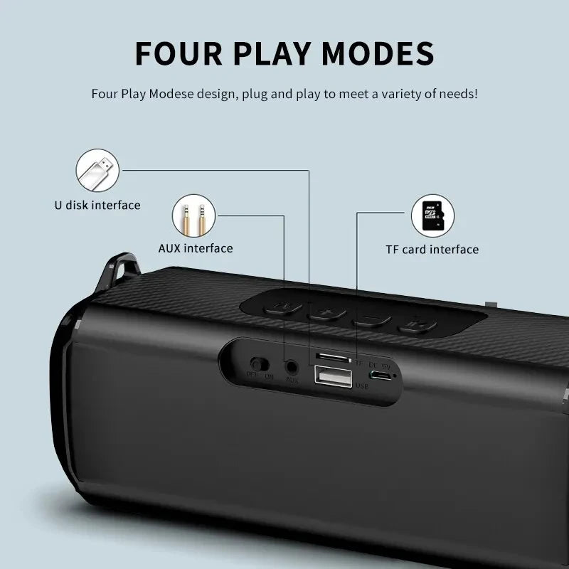 AyeBeau Portable Bluetooth Speaker RGB LED FM Radio Bass