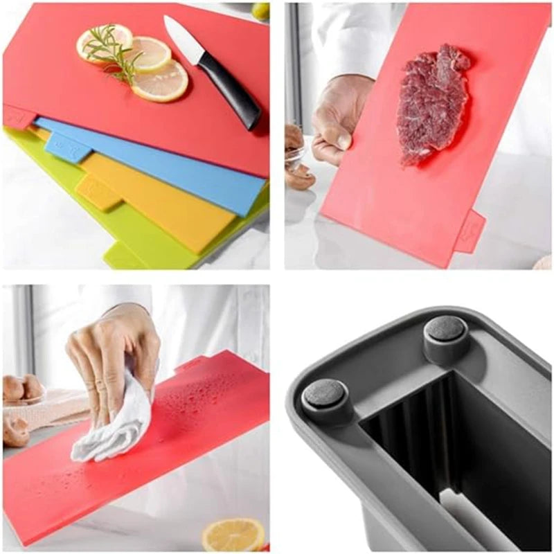 1Set Flexible Plastic Cutting Board Mats Non-Slip Cutting Mat Thin Kitchen Cutting Mat Set +Food Icons Oasis Select
