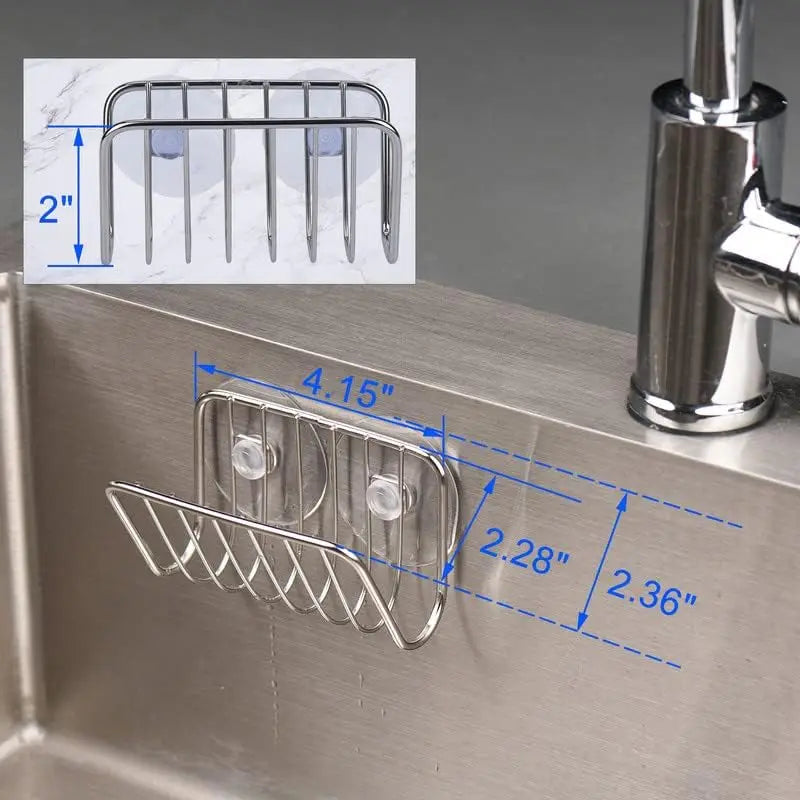 Stainless Steel Sponge Holder | Suction Cup Sink Caddy