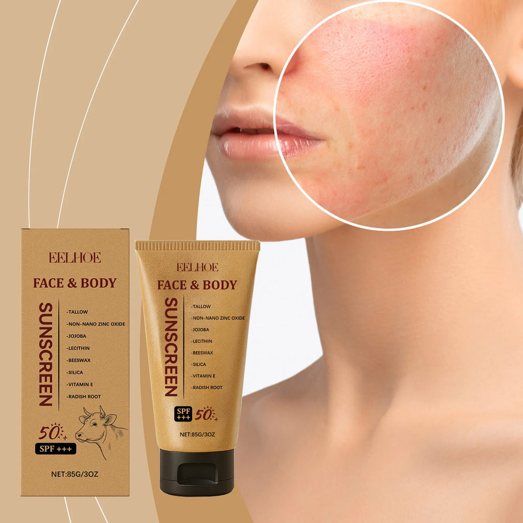 EELHOE Cow Fat Protective Cream Outdoor UV Protection Mild and Refreshing Texture Skin Barrier Moisturizing Isolation Cream Oasis Select