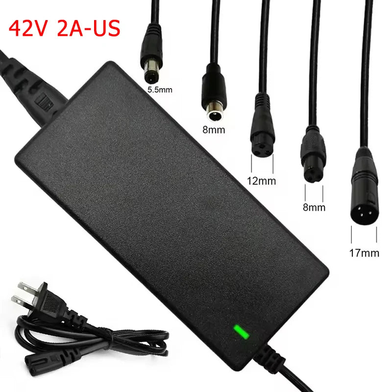 42V 54.6V 2A Battery Power Adapters For Lithium Battery Pack AC100-240V 36V 48V 2A Lithium Battery Charger 5 Plugs EU / US Plug Oasis Select 42V 2A 5Plugs US