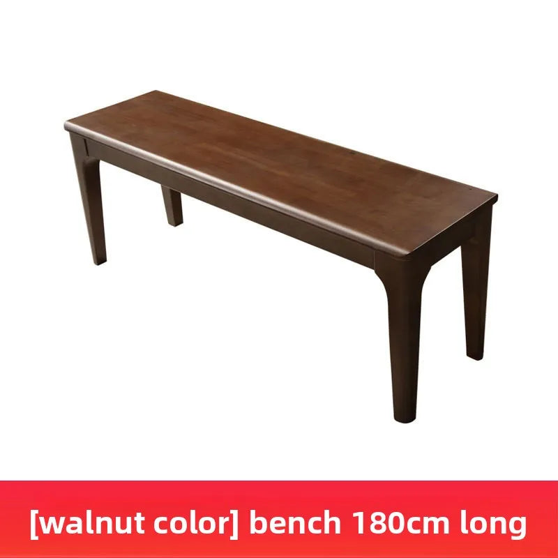 Solid wood bench wooden bench bedside bench simple modern shoe changing bench rectangular household Nordic dining table stool Oasis Select Walnut 180CM