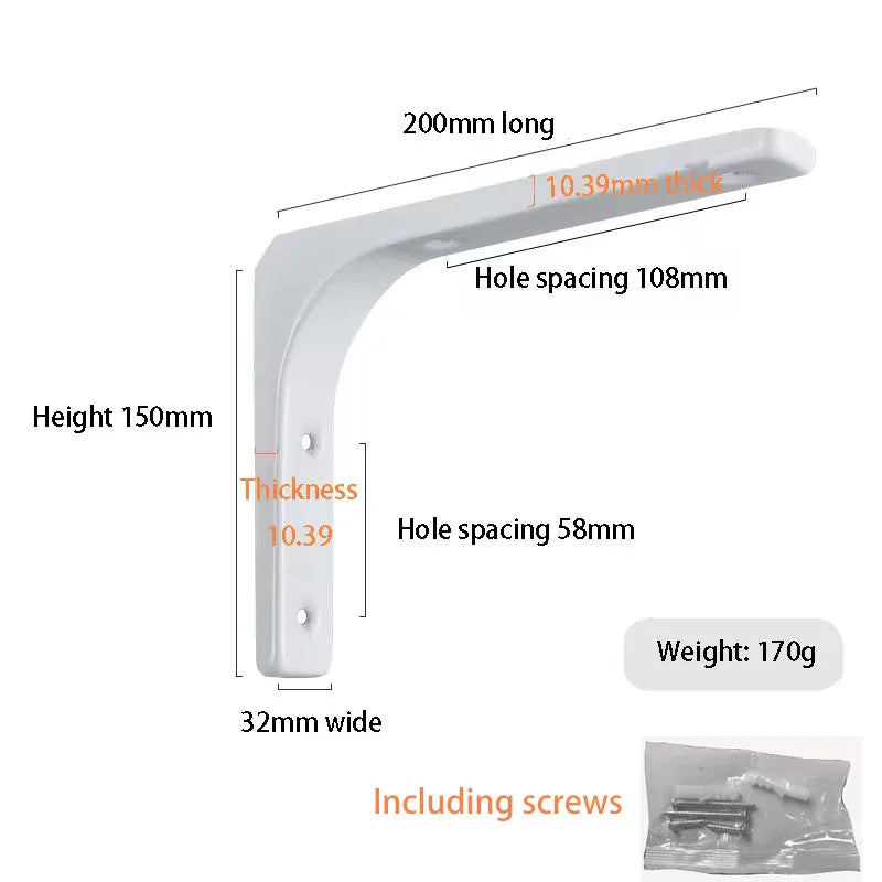 Floating Shelf Brackets Black and White Shelves for Shelves Wall Storage Kitchen Stand Bracket Support Hardware Home Improvement Oasis Select white-B 8pcs