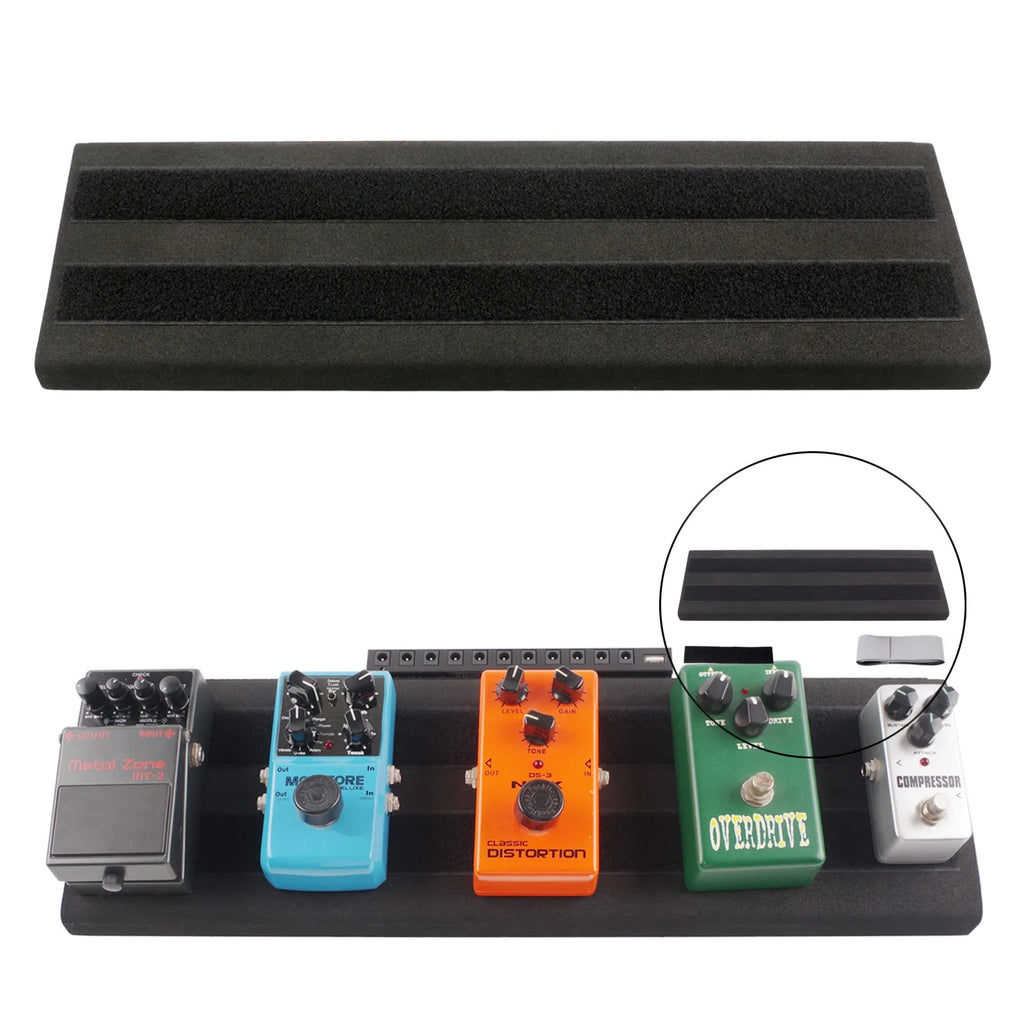 Efficient EVA Guitar Effect Pedalboard Lightweight with Tiered Structure and Cable Management for Musicians Black 50x15x4cm Oasis Select