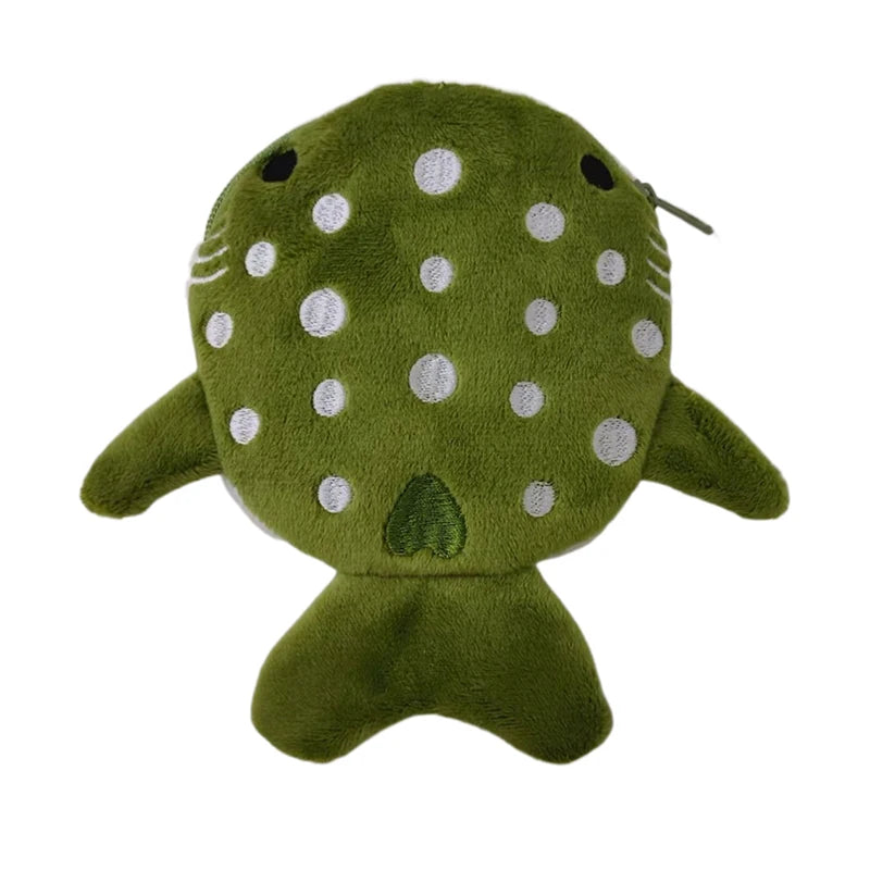 Cute Blue Shark Mini Whales Coin Purse Plush Zipper Coin Wallet Designer Women's Small Change Bag Key Earphone Pouch Oasis Select MR-09