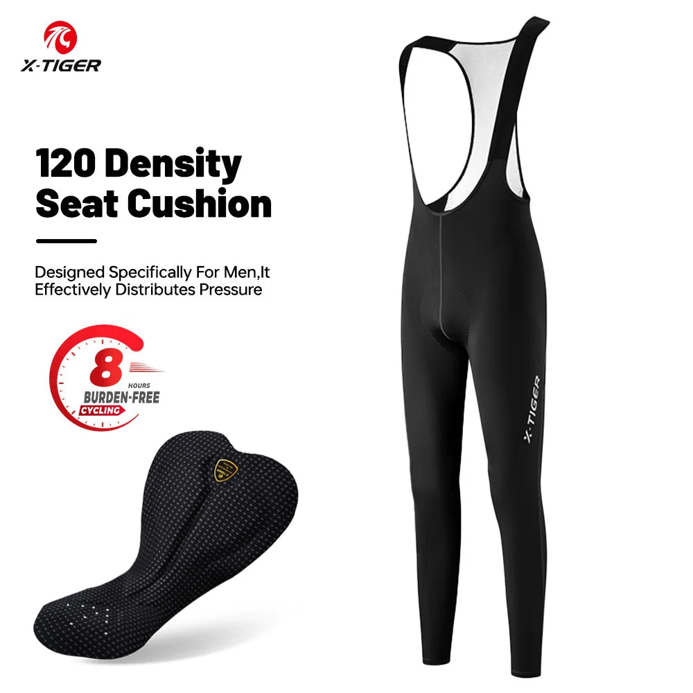 X-TIGER Cycling Pants Men's 120 High Density Padded Professional Cycling Bib Trousers Spring Autumn 8 Hours Bicycle Tights Oasis Select