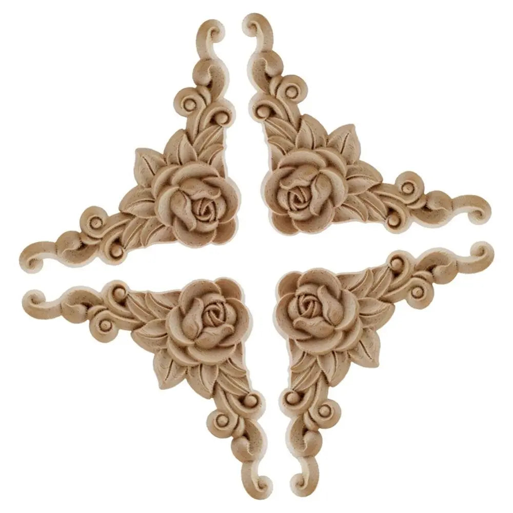 Woodcarving Decal Corner Mouldings Decal Home Decor Wooden Decoration Corner Applique Furniture Applique Wooden Applique Oasis Select 8x8cm