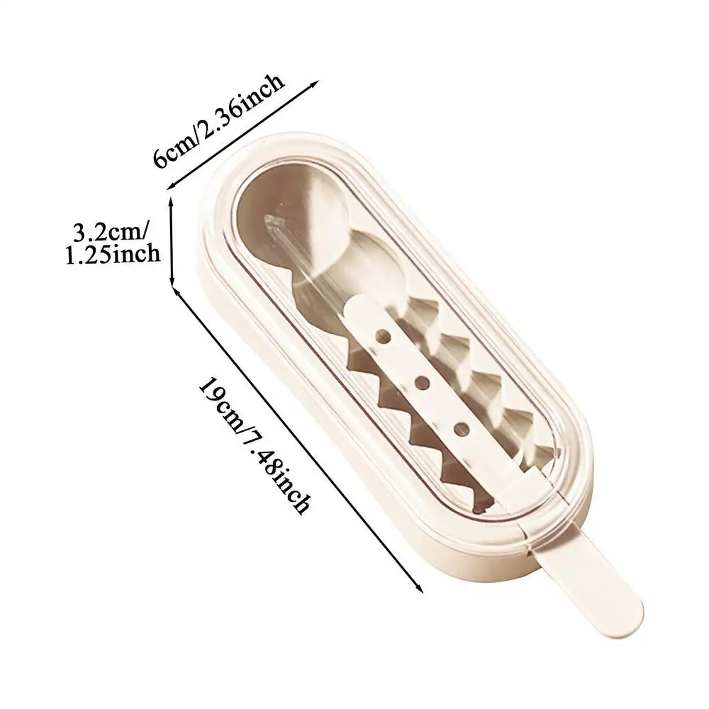 Ice Cream Stick Mold Silicone Ice Cream Mold Ice Ball Homemade Reusable DIY Baking with Cover and Stick Kitchen Tools Oasis Select cream colored